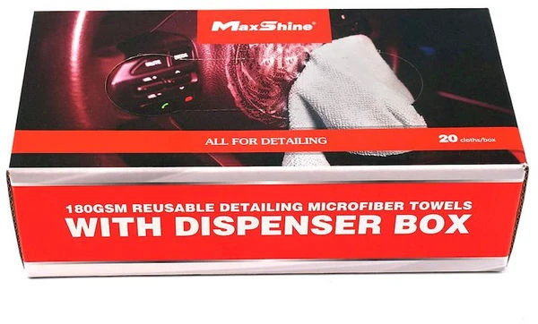 Maxshine 1102222g микрофибровые полотенца в картонном диспенсере 20 шт/уп -22x22cm 3