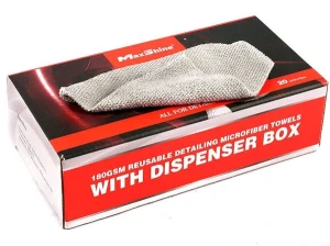 Maxshine 1102222g микрофибровые полотенца в картонном диспенсере 20 шт/уп -22x22cm