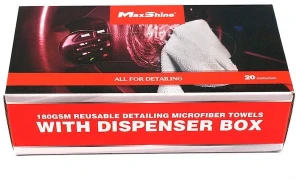 Maxshine 1102222g микрофибровые полотенца в картонном диспенсере 20 шт/уп -22x22cm Thumbnail 3