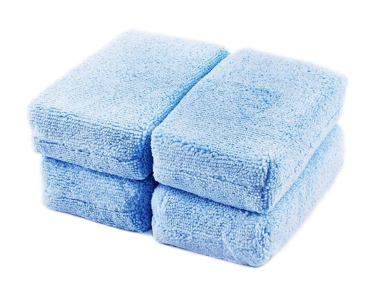 Maxshine 9011005 microfiber waxing / sealant applicator - blue 4pcs. / aplicator din microfibră 3