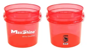 Maxshine msb001-r ведро пластиковое, прозрачное, красное, 13l
