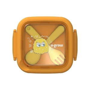 Контейнер 2 в 1 с ложкой и вилкой, жёлтый, u-grow Thumbnail 3