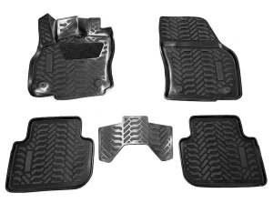 61128 audi q3 (f3) (2018-) habitaclu (3d cu cu protecție pentru călcâi)(elemente de fixare2) / covorașe din cauciuc