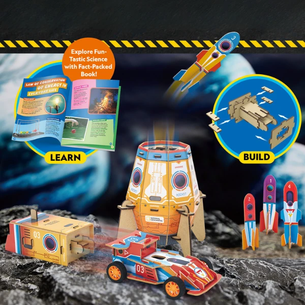 3d puzzle “2 în 1 rachetă de lansare și mașină de curse” 7