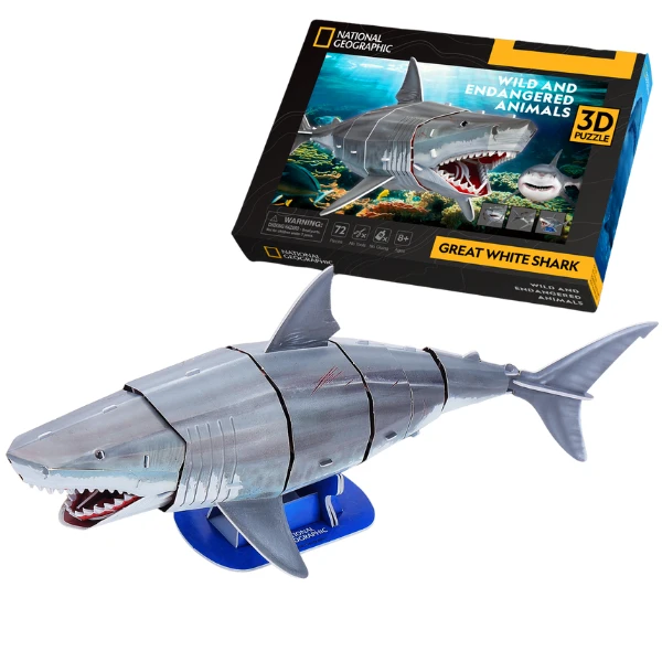 3d puzzle "marele rechin alb", 78 elemente 8