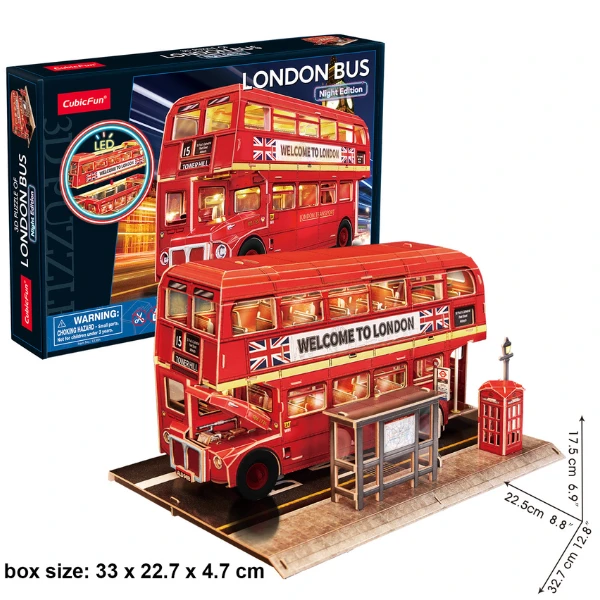 3d puzzle “autobuz londonez cu 2 etaje”, cu iluminare led, 161 elemente 6