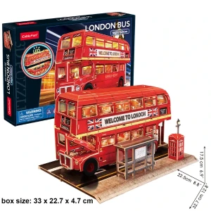 3d puzzle “autobuz londonez cu 2 etaje”, cu iluminare led, 161 elemente Thumbnail 6