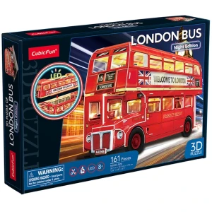 3d puzzle “autobuz londonez cu 2 etaje”, cu iluminare led, 161 elemente Thumbnail 3