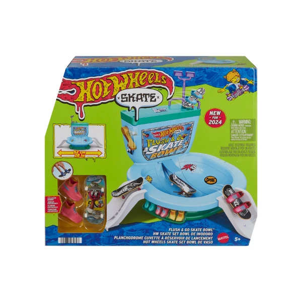 Hot wheels набор для фингербординга flush &amp; go skate bowl 3