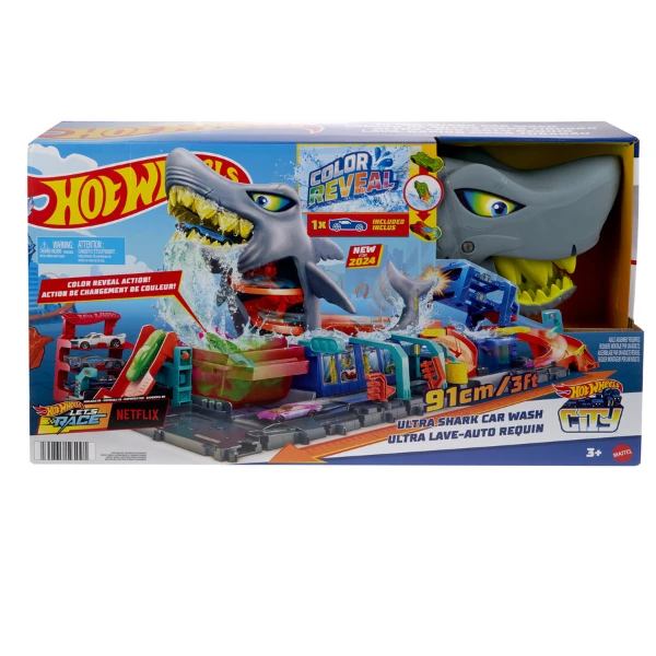 Hot wheels city ultra shark car wash track игровой набор в ассортименте 3