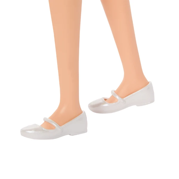 Кукла barbie "модница в розовое платье в клетку с милыми рюшами и бантиком на воротнике" 5