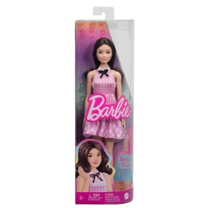 Кукла barbie "модница в розовое платье в клетку с милыми рюшами и бантиком на воротнике" Thumbnail 3