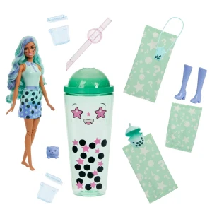 Păpușa barbie pop reveal „ceai verde”, bubble tea series Thumbnail 2