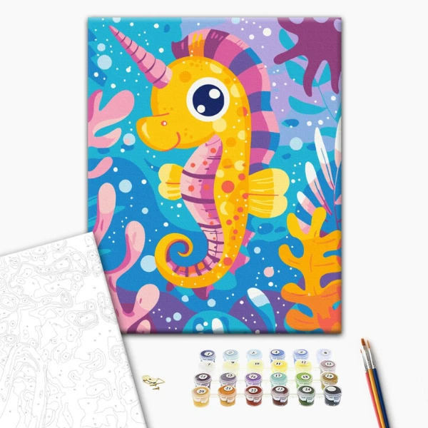 Pictură pe numere 30*40 сm (fără cutie) – unicornul de mare 2