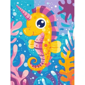 Pictură pe numere 30*40 сm (fără cutie) – unicornul de mare Thumbnail 3