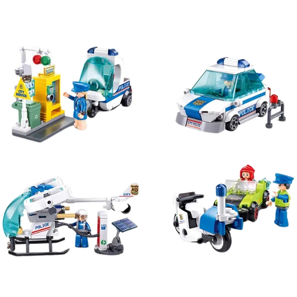 Set de construcție ”poliția de patrulare", 4 modele, de la 97 pînă la 135 elem. 7