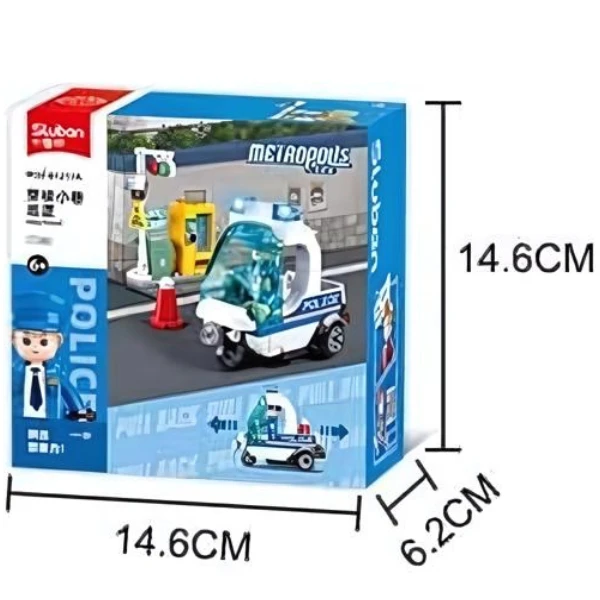 Set de construcție ”poliția de patrulare", 4 modele, de la 97 pînă la 135 elem. 5