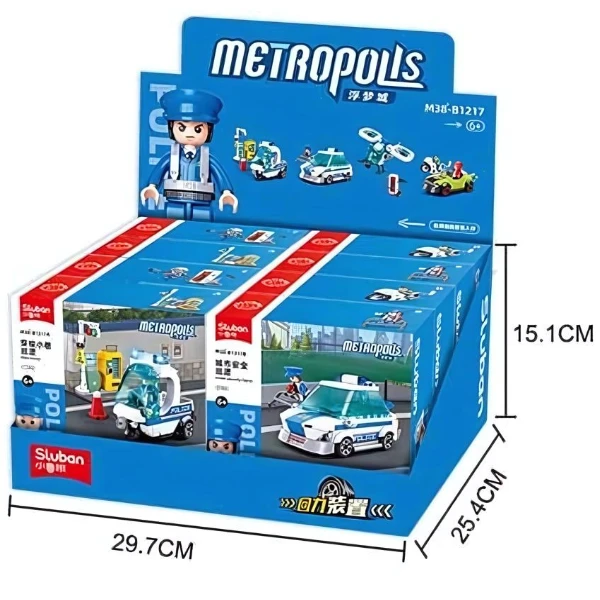 Set de construcție ”poliția de patrulare", 4 modele, de la 97 pînă la 135 elem. 4