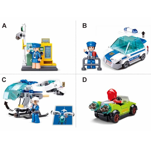Set de construcție ”poliția de patrulare", 4 modele, de la 97 pînă la 135 elem. 2