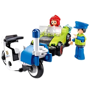 Set de construcție ”poliția de patrulare", 4 modele, de la 97 pînă la 135 elem. Thumbnail 11