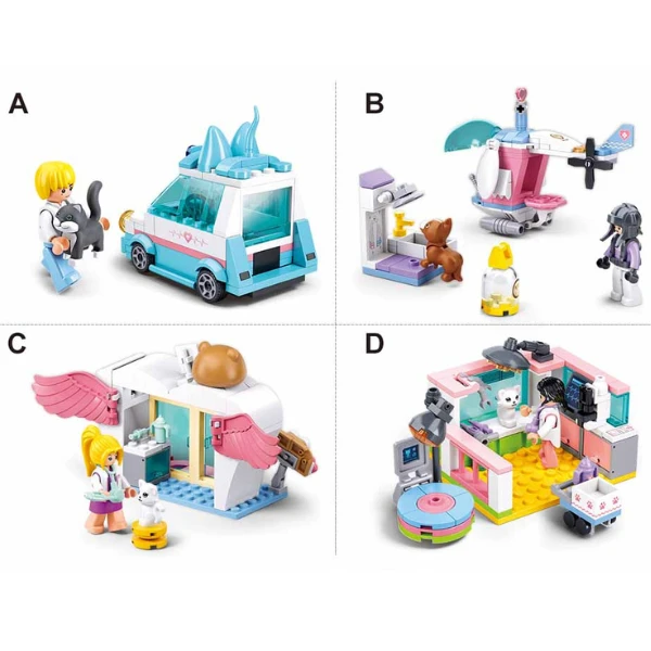 Set de construcție ”clinica veterinară", 4 modele, de la 78 pînă la 117 elem. 8