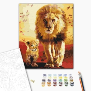 Pictură pe numere 40x50 cm (fără cutie)  –  plimbare în savannah Thumbnail 2