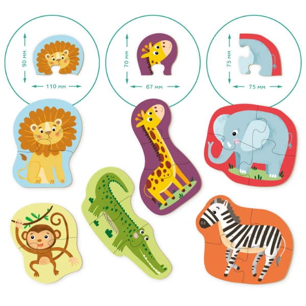 Puzzle 6 în 1 "animale sălbatice" 4