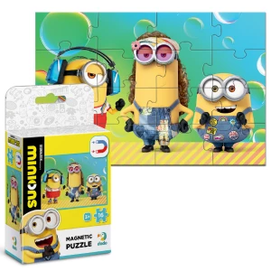 Puzzle magnetic &quot;Serbare&quot;, seria Minions, 16 elem.