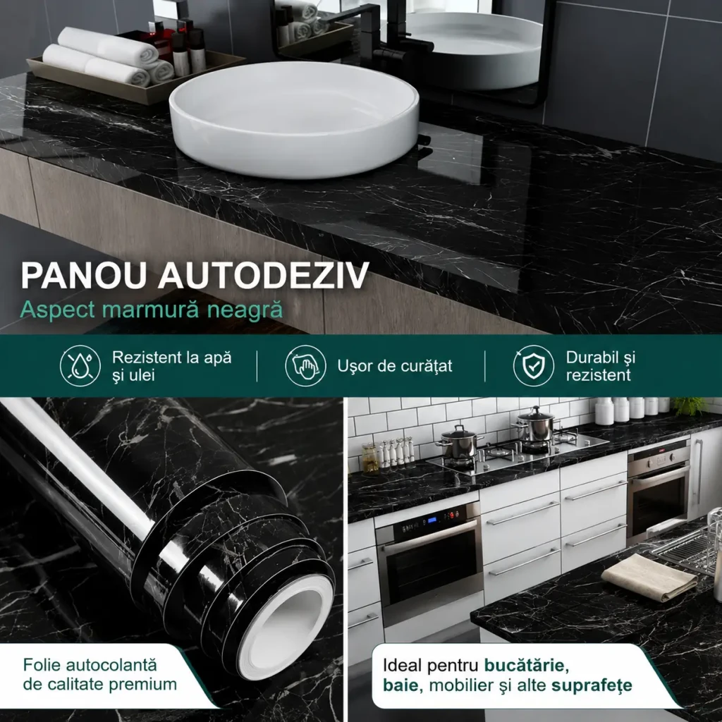 Panouri autodezive in rulou 1.2*3m, negru wmb-033 5