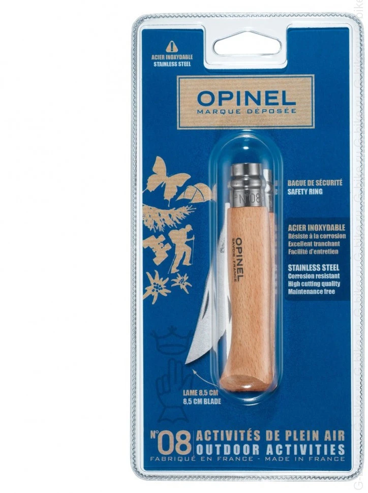 Нож opinel №08 stainless steel wood 8.5 cm 4