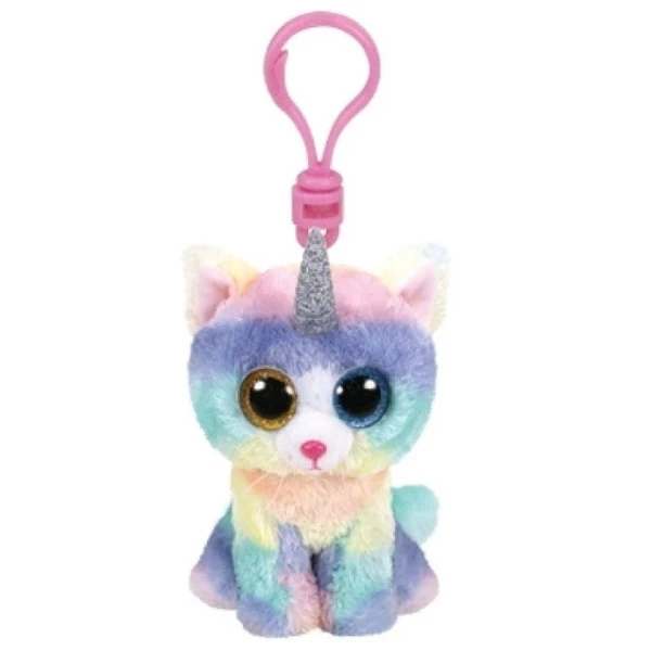 Breloc - pisicuță multicolor heather 12 cm (beanie babies clip) 2