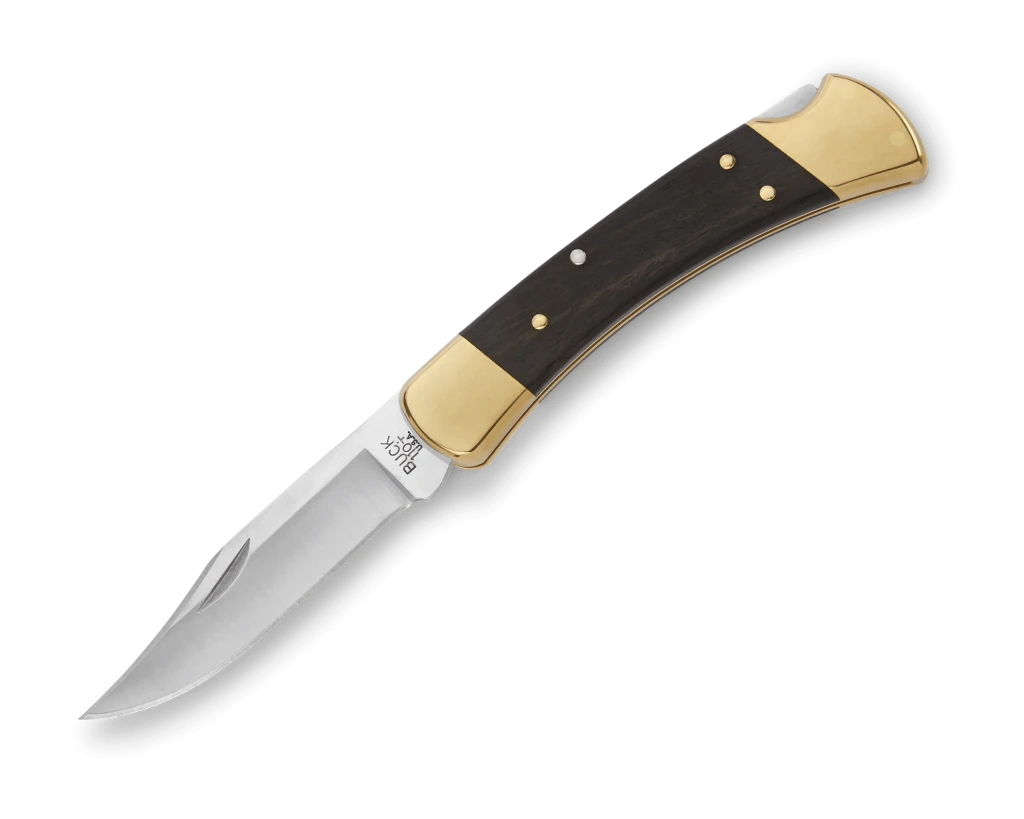 Складной охотничий нож buck 110 folding hunter, модель 0110brs-c, клинок 420hc, рукоять эбеновое дерево, длина клинка 9.5 см 4