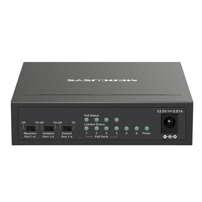 Сетевой коммутатор mercusys ms106lp, 4x ieee 802.3af/at 2