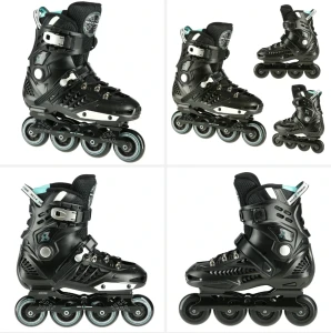 Роликовые коньки na20001 abisal black size 44 slalom in-line skates nils extreme