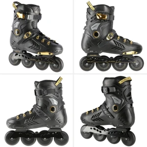 Роликовые коньки na20002 abisal ролики black-gold slalom 40