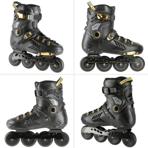 Роликовые коньки na20002 abisal ролики black-gold slalom 43
