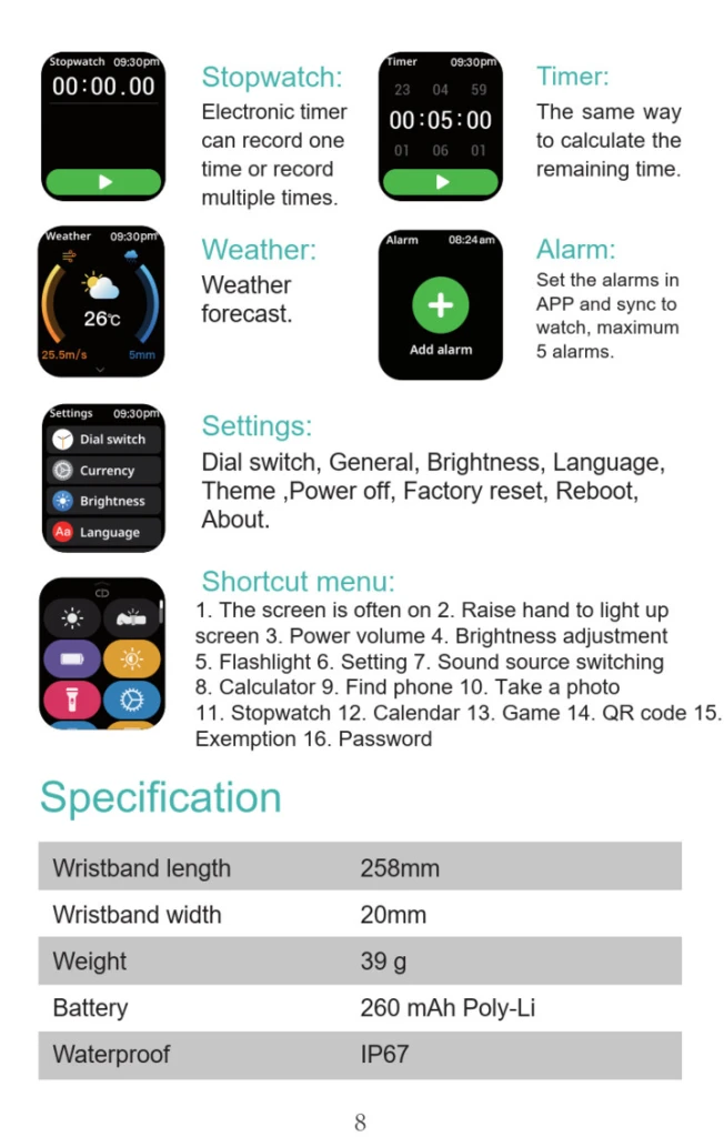 Smart watch proxima sw350, model f26 // gui română, русский, english... / timp de funcționare baterie - 10 zile 2