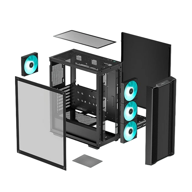 Carcasă pc deepcool cc560 v2, full-tower, fără psu, negru 11