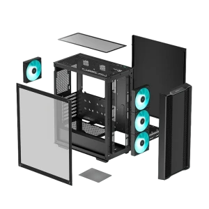 Carcasă pc deepcool cc560 v2, full-tower, fără psu, negru Thumbnail 11
