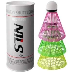 Воланчики для бадминтона nbl6103 abisal nylon shuttlecocks multicolor 3 pcs. nils