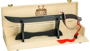 Sabie de somelier, due cigni sommelier’s sabre 2c 2015 b, cu lamă de 400 mm din oțel uni x50crmov15 (hrc 55‑57), acoperire ptfe‑idroglider neagră, mâner cu efect de cupru, lungime totală 530 mm, greutate ~758 g