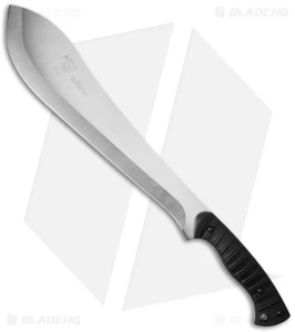 Мачете macho 683 fox macho, фиксированное bolo‑мачете из нержавеющей стали 1.4116 (hrc 56–58), сатинированный клинок ~360 мм, общая длина ~510 мм, рукоять frn nylon с резиновым покрытием, кожаные ножны, вес ~630 г