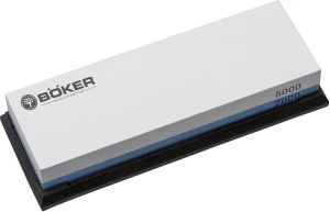 Точильный камень boker water stone 2000/5000 bo‑09bo196, комбинированный водяной камень с зернистостью 2000/5000, размер 180×60×30 мм, нескользящая резиновая подставка