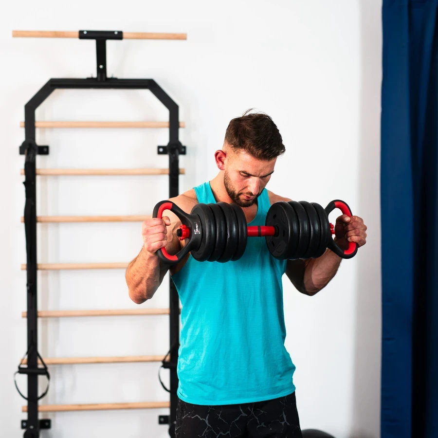Bară de greutăți multifuncțională sgn140 pro set 6in1 weight set 40kg hms 17