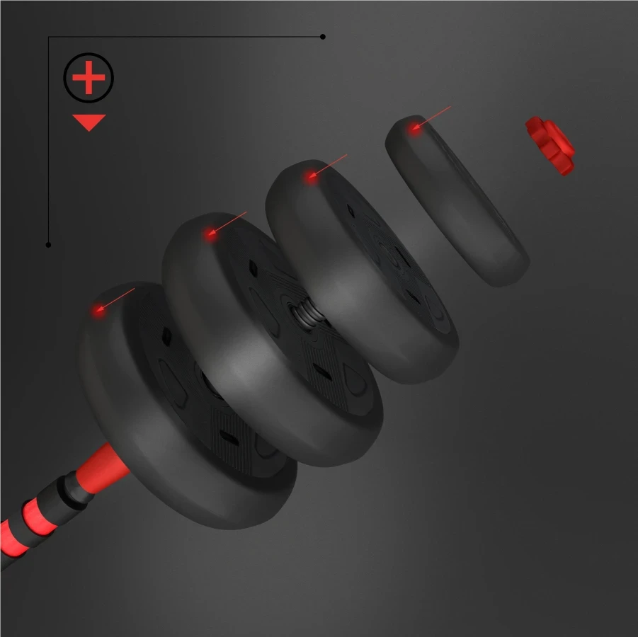 Bară de greutăți multifuncțională sgn140 pro set 6in1 weight set 40kg hms 9