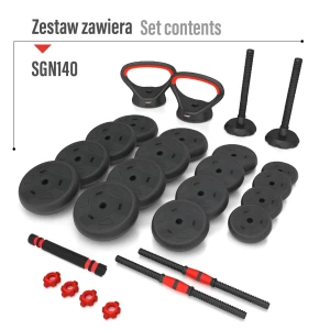 Bară de greutăți multifuncțională sgn140 pro set 6in1 weight set 40kg hms Thumbnail 4