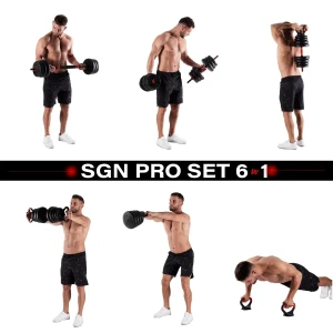 Bară de greutăți multifuncțională sgn140 pro set 6in1 weight set 40kg hms Thumbnail 3