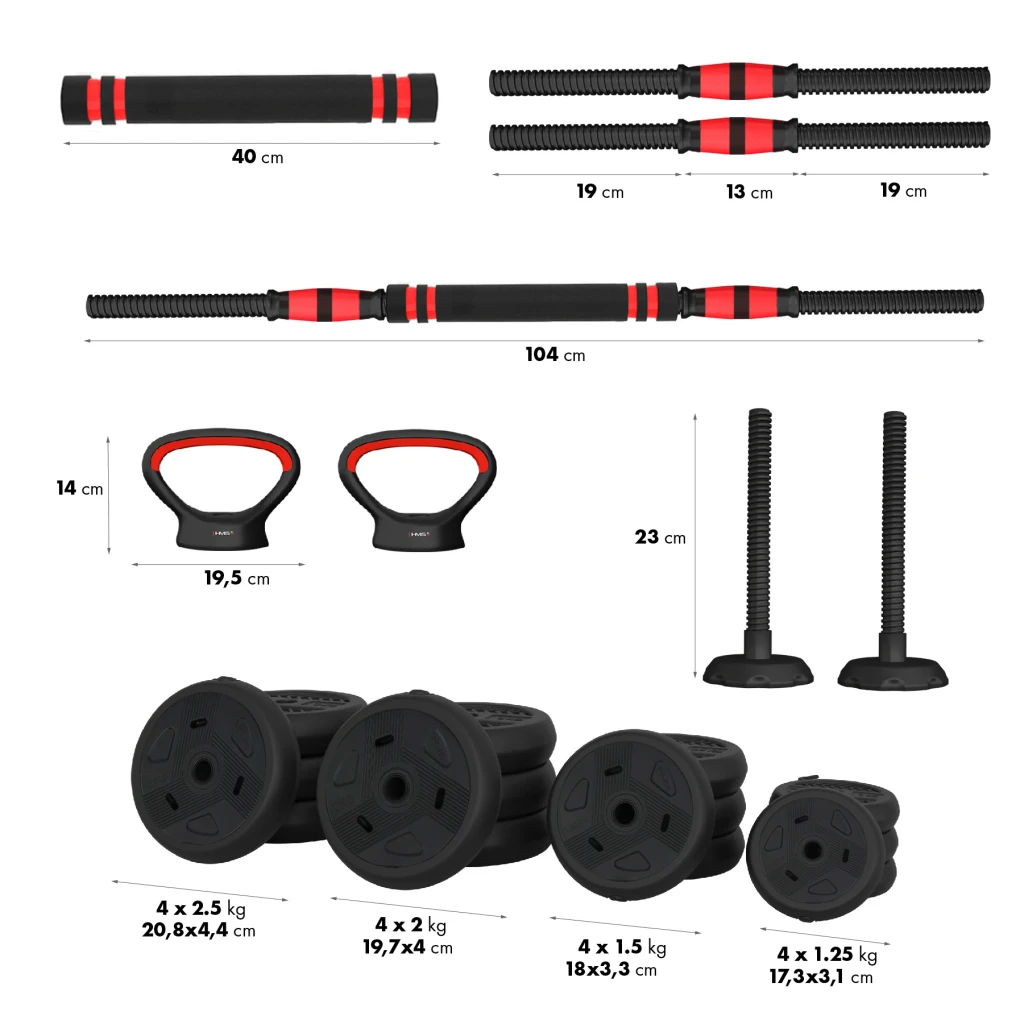 Bară multifuncțională modulară sgn130 pro set 6in1 weight set 30kg hms 5