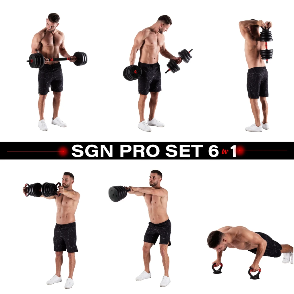 Bară multifuncțională modulară sgn130 pro set 6in1 weight set 30kg hms 2