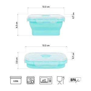 Cutie pliabilă pentru alimente nc4105 folding container/lunch box mint 355ml nils camp